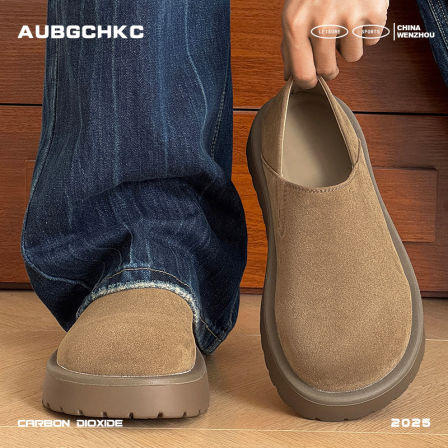 AUBGCHKC一脚蹬大头乐福鞋男女款厚底增高休闲全包两穿穆勒勃肯鞋