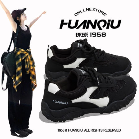 环球超软黑色登山鞋女2026春季新款高颜值百搭软底休闲户外运动鞋