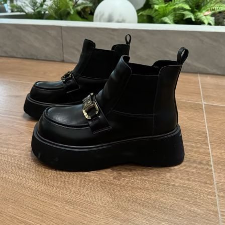 宿慕SUMU 冬季新款时尚1-3冬季加绒保暖女款百搭皮靴8688