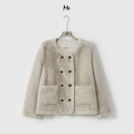 ME【娱乐圈】茧型厚绒千金保暖显瘦时尚百搭休闲毛毛外套MESA6250