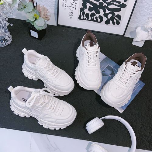 时尚新款爆款老爹鞋增高休闲百搭真皮运动款女鞋A83主图