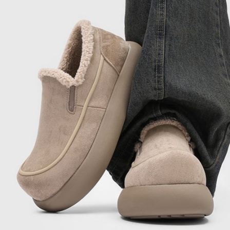 冬季保暖东北棉鞋大土豆雪地靴加绒加厚勃肯大头套脚软底乐福鞋男