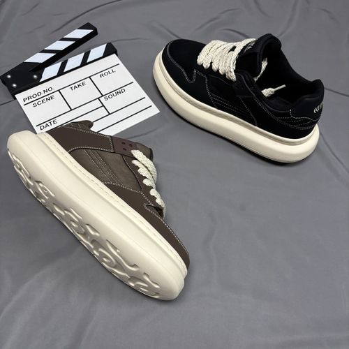 秋冬款男士厚底增高休闲板鞋纯色小白鞋复古百搭男鞋轻底时尚潮鞋主图