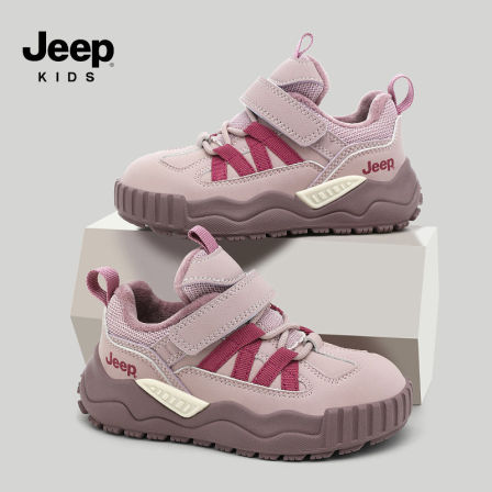 jeep女童鞋子冬季加绒保暖运动鞋2025新款户外防滑防水登山儿童鞋