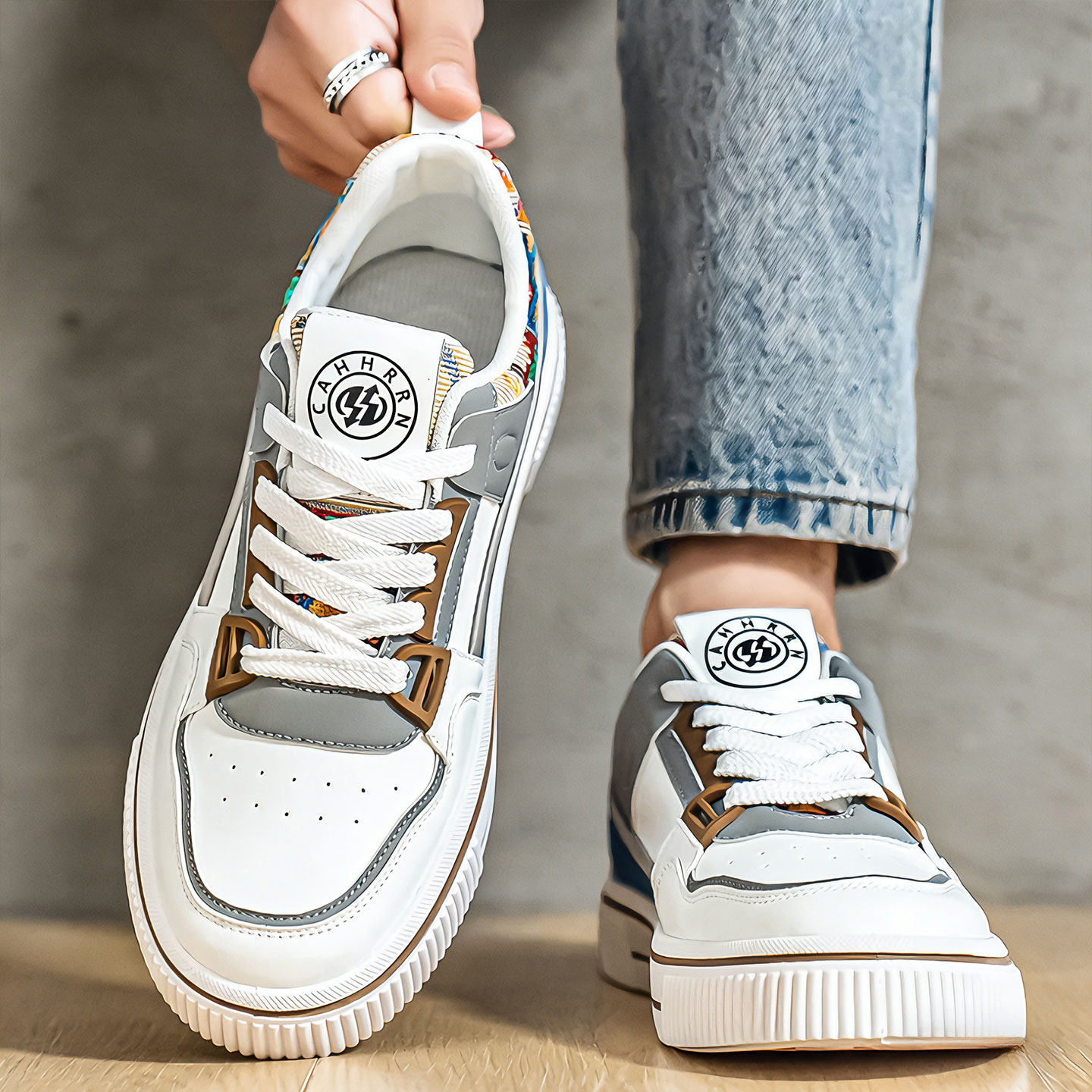 鞋子男鞋潮牌厚底百搭休闲鞋男士高级感防滑轻便舒适日常工作板鞋主图