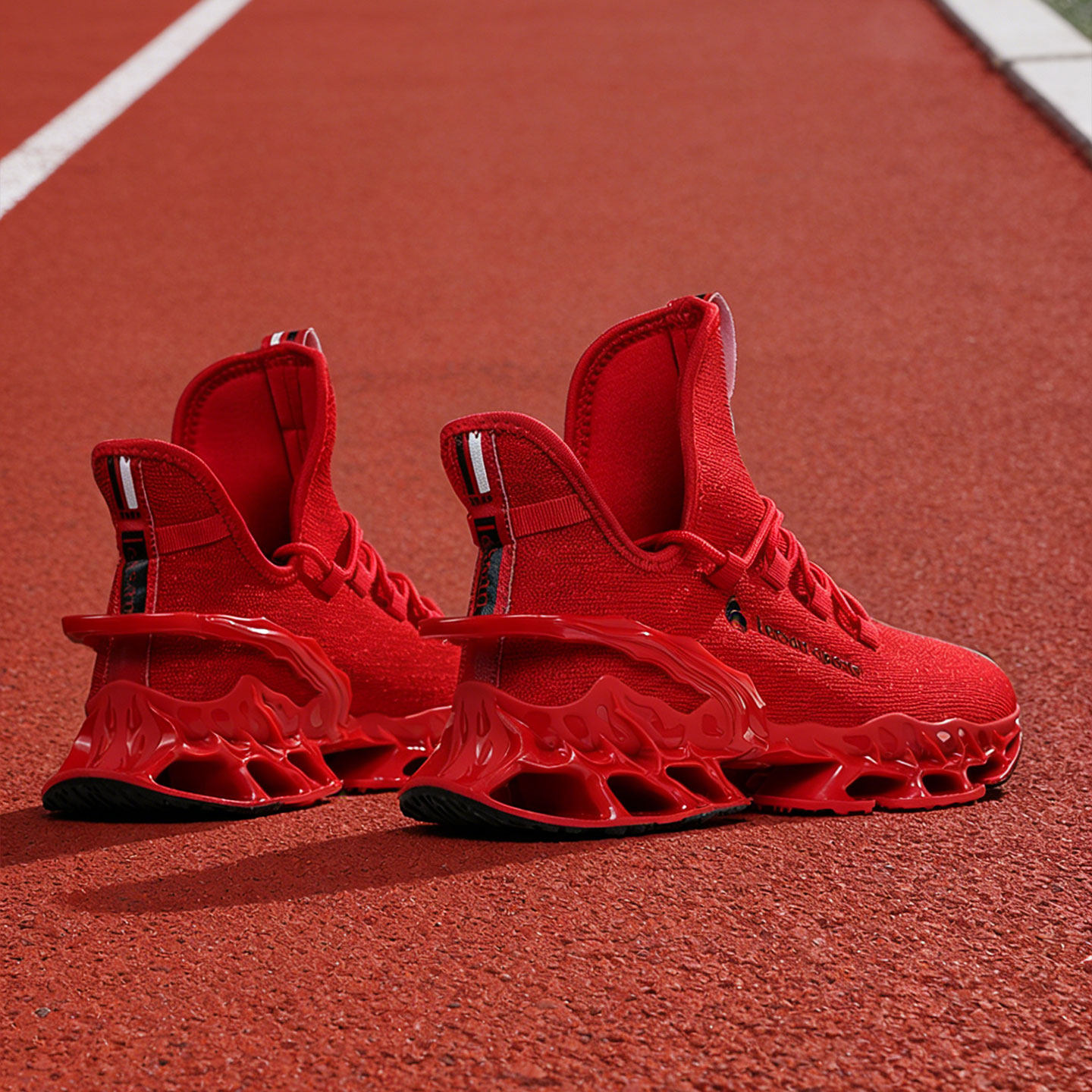 马年红色鞋子网面透气青少年减震刀锋运动潮鞋大尺码初中生软底跑鞋主图