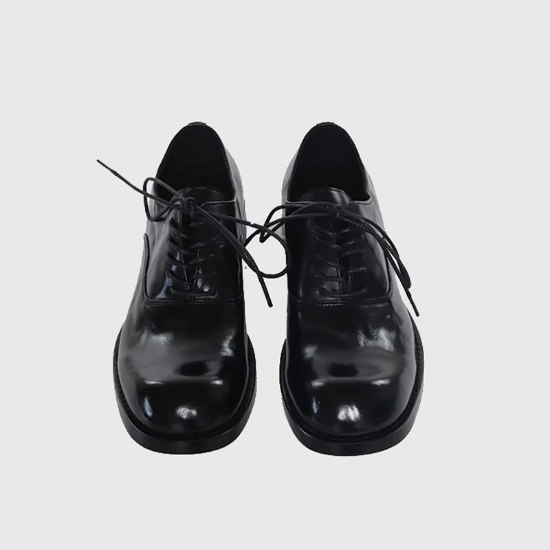 cleanfit通勤翘头德比男休闲方头水洗皮厚底增高新郎结婚伴郎皮鞋主图