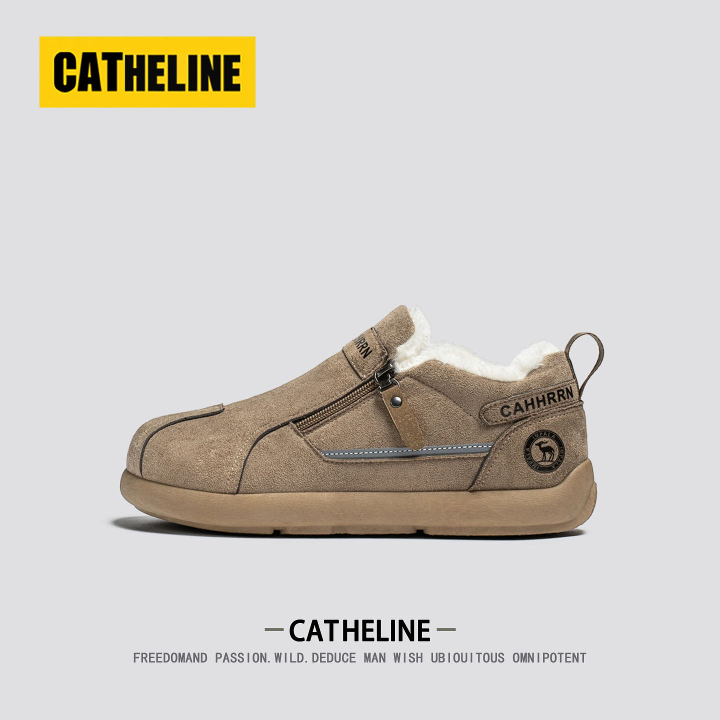 [舒适有型]美国CATheline勃肯棉鞋男款冬季百搭加绒防滑男士冬鞋主图