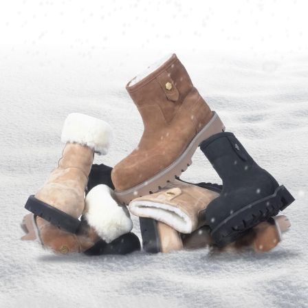 加绒中筒牛反绒真皮雪地靴保暖防风日常TERRAINCOGNITAnico同款