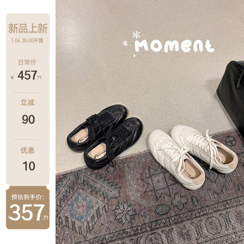 【苏茵茵】z播专属优惠 ~超软糯羊皮薄底休闲运动小白鞋女德训鞋主图