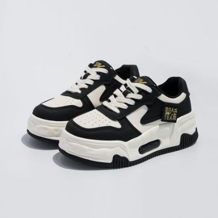 BV泡芙新款女鞋时尚休闲熊猫板鞋厚底小白鞋 520-1