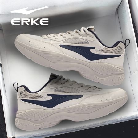 狂澜4丨鸿星尔克男鞋26新款时尚休闲跑步厚底老爹鞋情侣运动鞋男