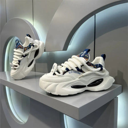 爆款男鞋春季2026新款潮牌百搭青少年休闲运动气垫减震厚底老爹鞋