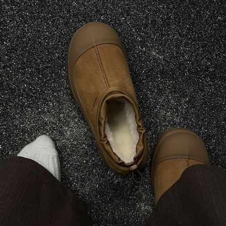 美拉德雪地靴男款冬季2025新款加绒加厚保暖短筒面包鞋户外大棉鞋