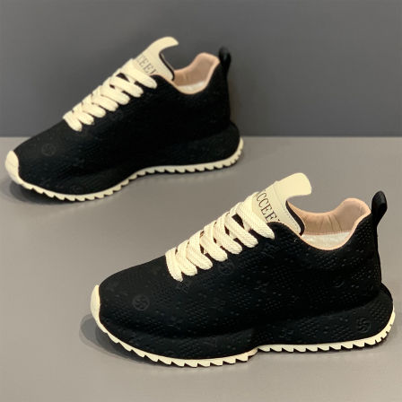 欧洲站男鞋2025新款加绒保暖运动休闲鞋潮流软底内增高阿甘老爹鞋