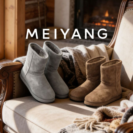 美洋MEIYANG“全包裹温暖”暖阳雪地靴 反绒绵羊毛皮短靴-周二