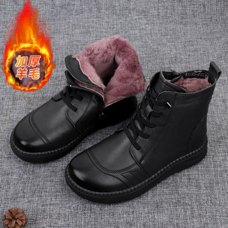 自然小铺 2026冬季新款【一体绒】加厚马丁靴超轻防滑高筒靴子女