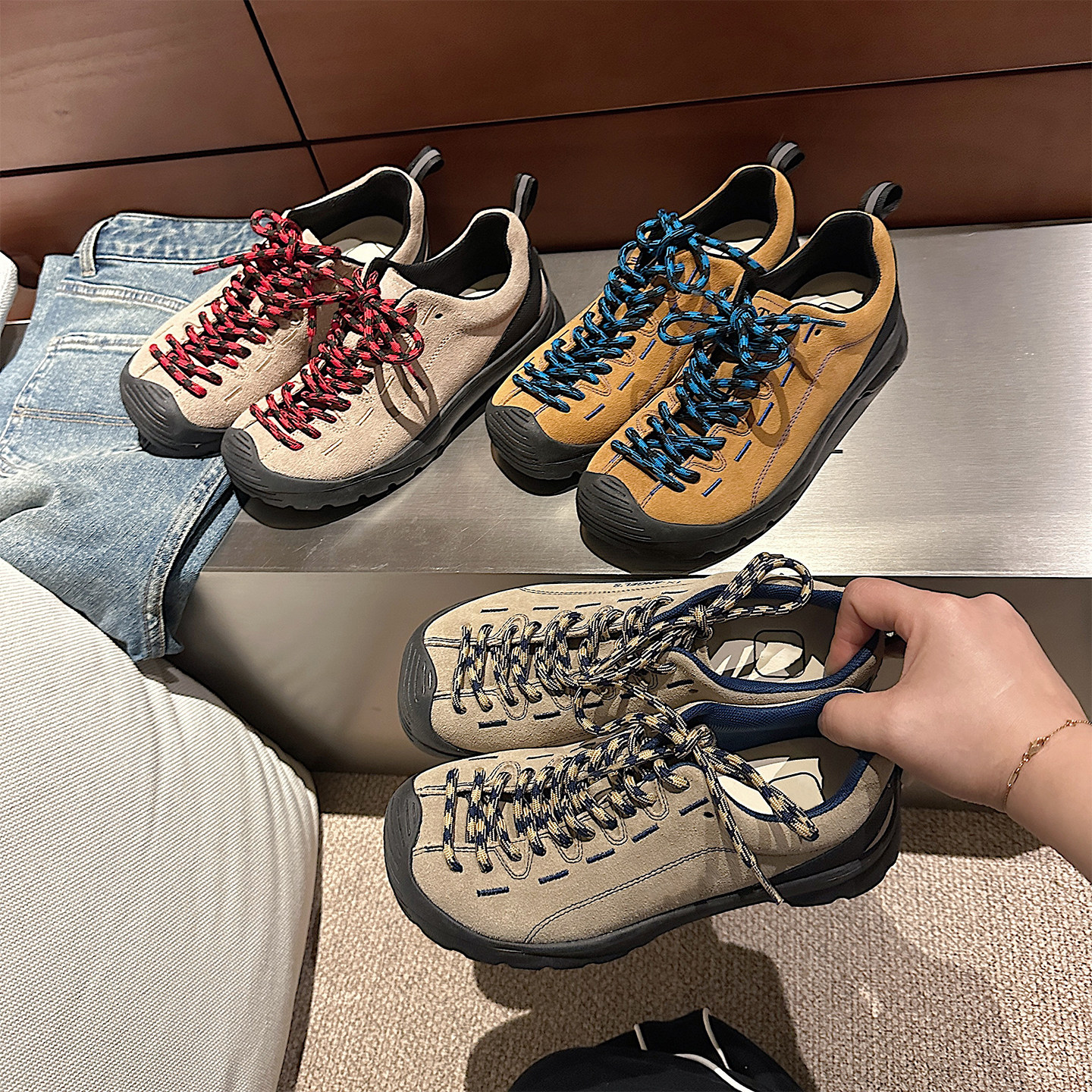 牛皮版~复古丑萌圆头阿甘鞋休闲运动鞋厚底德训鞋百搭登山徒步鞋主图