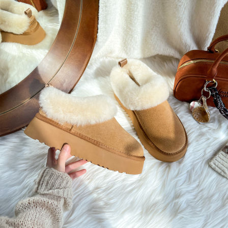 【金金宠粉】羊毛一体厚底雪地靴女2025冬季新保暖加绒毛毛鞋棉鞋