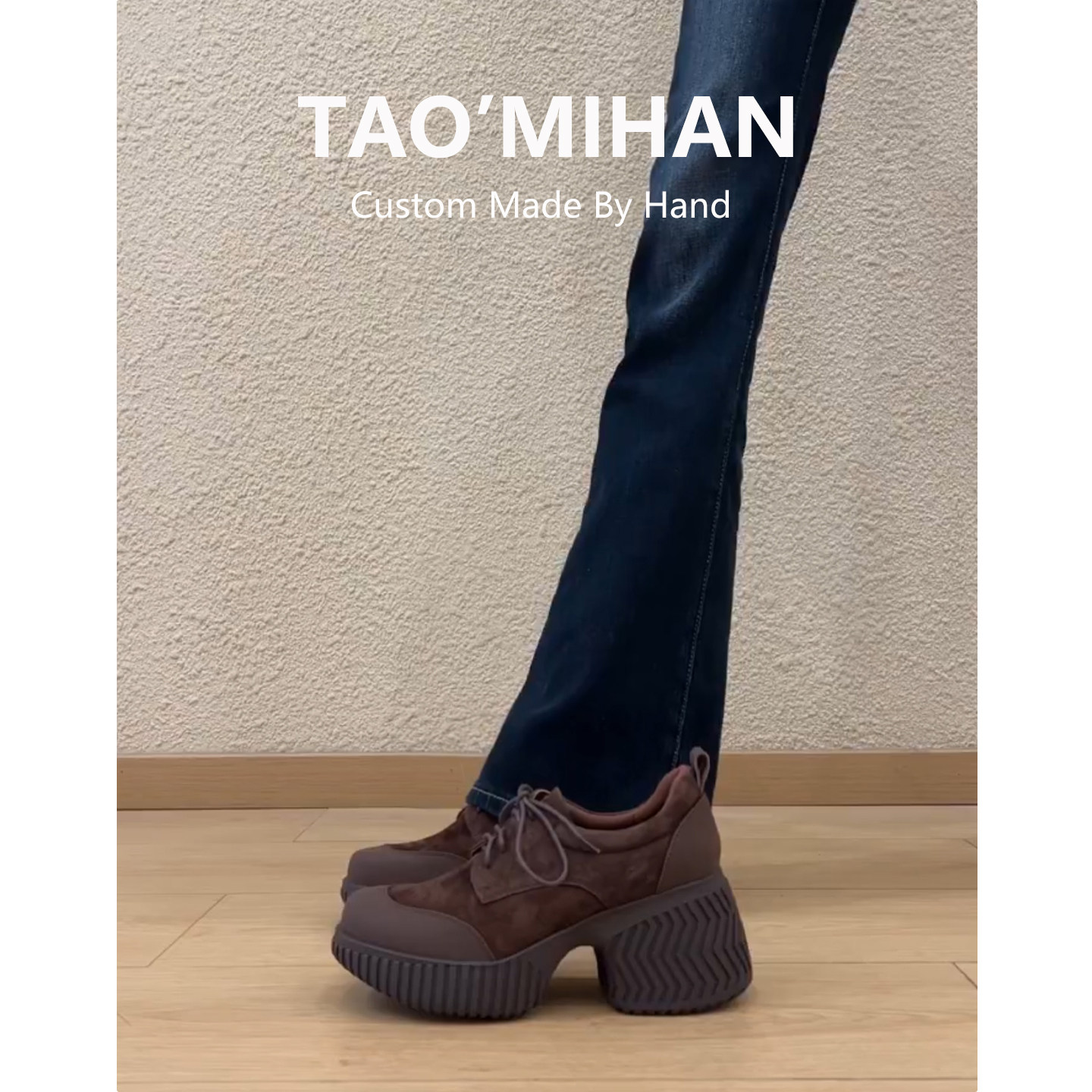 真皮版~增高8cm厚底小皮鞋女2025新款小个子高跟单鞋显高乐福鞋子主图