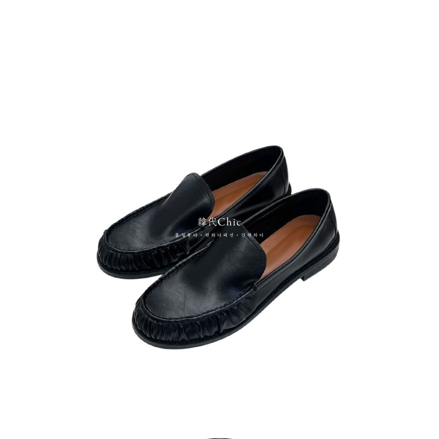 韩代Chic  官网买手款 穿搭有亮点舒适不累脚柔软pu皮乐福小皮鞋主图