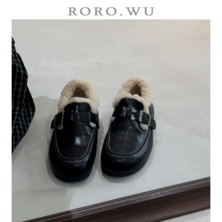 娆娆吴水洗牛皮复古单鞋走线皮带扣棉鞋秋冬新款包跟毛毛鞋女E61