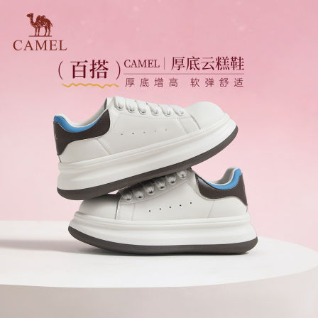 直播骆驼女鞋2025秋冬新款「轻踏」厚底潮流小白鞋百搭休闲板鞋