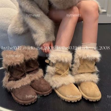 bytheWEI【莫斯科圆舞曲】内增高版～俄式毛毛雪地靴冬季加绒短靴女