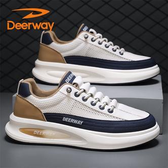 德尔惠夏季透气男鞋网面防臭男士风感波粒潮鞋跑步运动潮流休闲鞋