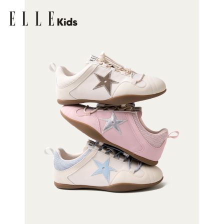 ELLE KIDS童鞋星星款百搭舒适板鞋2026春新款男女童软底休闲运动