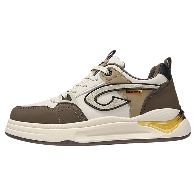 男士板鞋增高春季皮面防水男生鞋子潮牌高级感透气软底百搭休闲鞋主图