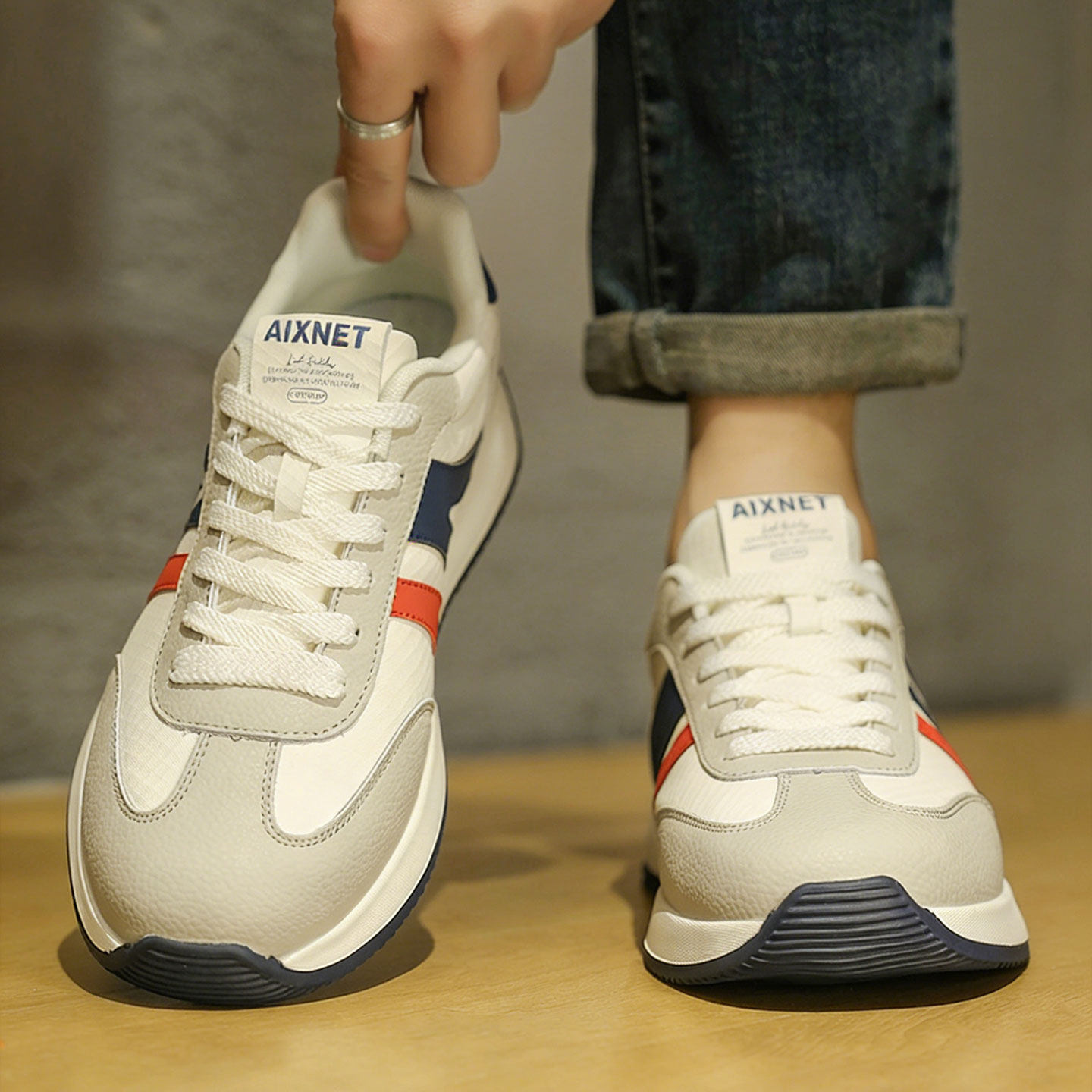 男款鞋子潮牌阿甘男鞋春季新款真皮透气青少年高级感百搭运动板鞋主图