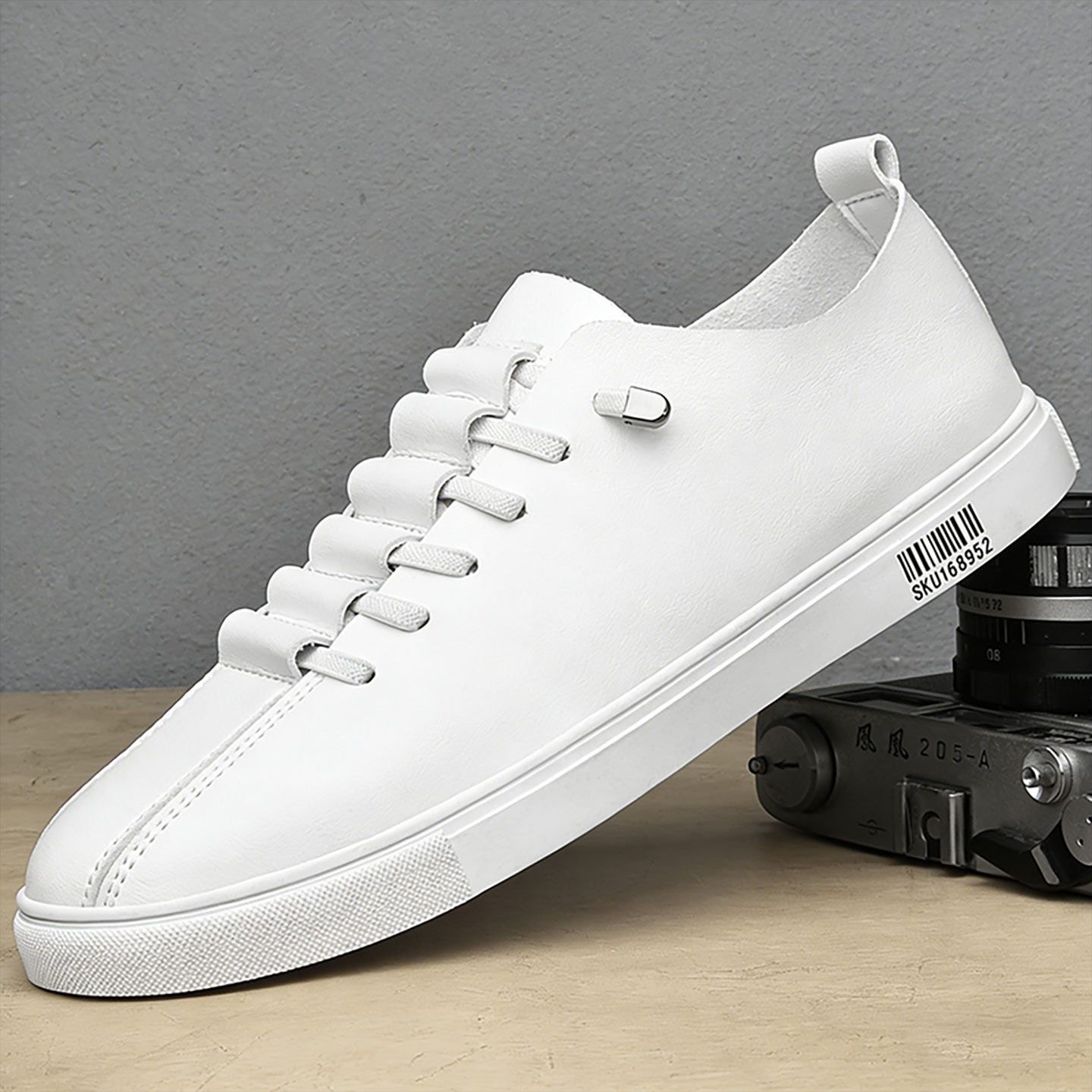 懒人一脚蹬男鞋超软百搭西装小白鞋男无鞋带轻便平底舒适休闲板鞋主图