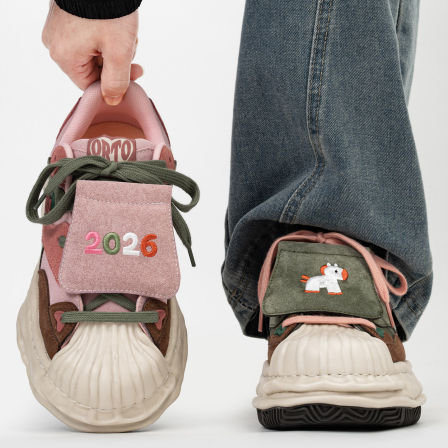 马年限定贝壳头板鞋男女7cm隐形增高溶解鞋情侣厚底大头面包鞋潮