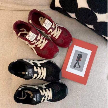 复古德训鞋2025冬季新款加绒软底3公分百搭休闲女鞋