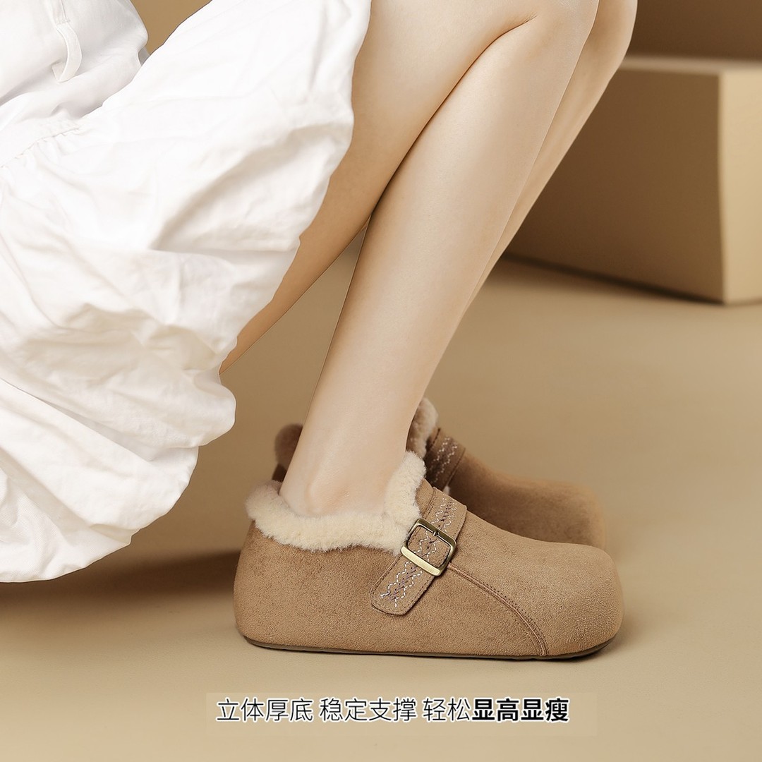 【FOXER】新款秋冬加绒全包勃肯鞋通勤百搭舒适休闲女鞋保暖时尚主图