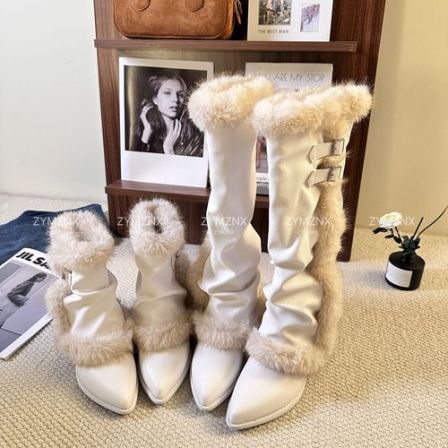 【平增高9cm】小个子内增高雪地靴秋冬加绒保暖百搭时装女靴P106R