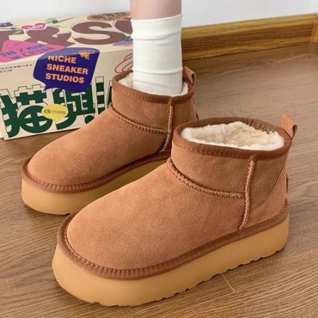 【奥古狮登】厚底雪地靴女冬季加绒加厚4.5CM跟高934092AA