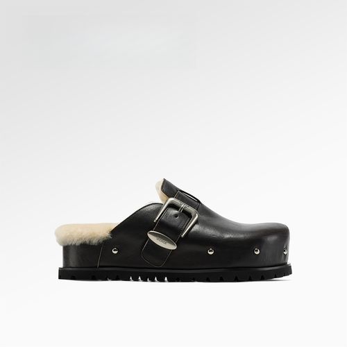 【跟高5.5cm】时尚勃肯包头拖鞋女外穿秋季新款厚底毛毛拖9102主图