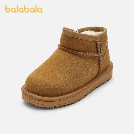 巴拉巴拉童鞋儿童雪地靴男女童舒适休闲冬短靴加绒加厚低帮棉靴