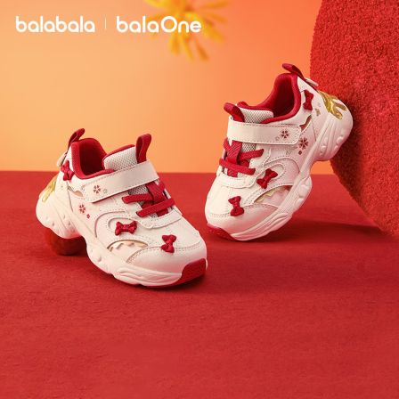 【balaOne】巴拉巴拉童鞋女童学步鞋运动鞋秋冬2026新款蝴蝶结潮