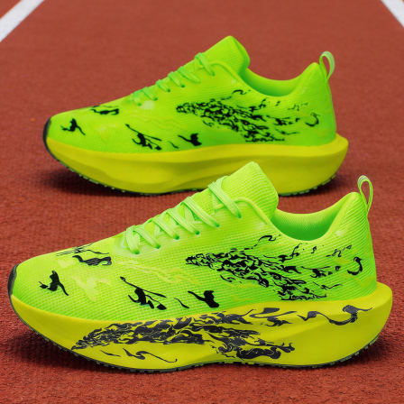 男款绿色鞋子跑步鞋透气防臭学生男青少年软底不累脚防滑运动男鞋