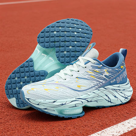 莆田运动鞋男款双网透气青少年初中生爆米花软底无碳板竞速跑步鞋