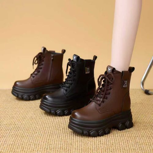 2025年秋冬爆款隐形增高8CM英伦风短筒复古好穿不累脚休闲马丁靴主图