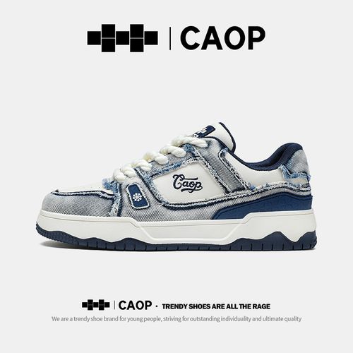 CAOP草牌男鞋休闲厚底增高原创小众设计情侣鞋子复古丹宁拼接板鞋主图