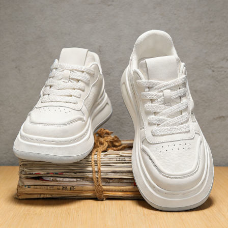 男生鞋子经典百搭真皮小白鞋运动休闲男士厚底防滑黑白熊猫板鞋男