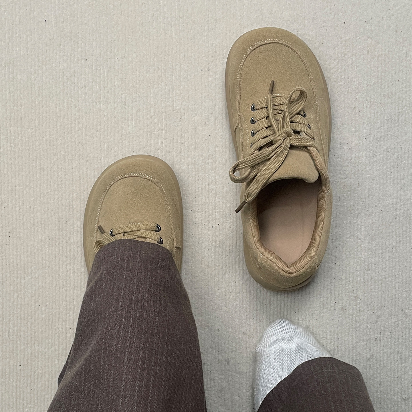 cleanfit德训鞋男休闲板鞋通勤翻毛方头皮鞋老钱风户外大头乐福鞋主图