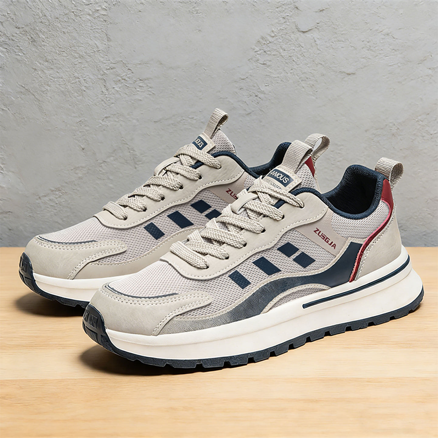 男鞋网面透气运动休闲潮鞋防滑厚底增高男士板鞋青少年百搭老爹鞋主图