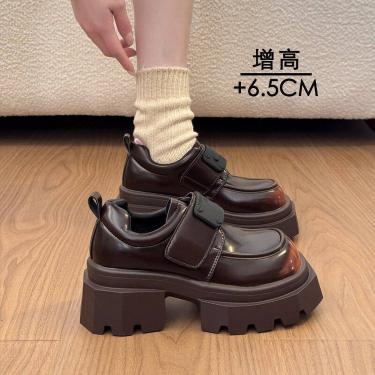 复古英伦风乐福鞋女款2025年春季新款厚底粗高跟单鞋jk小皮鞋女款主图