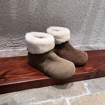 VK定制 韩版时尚真皮羊毛保暖雪地靴女5087